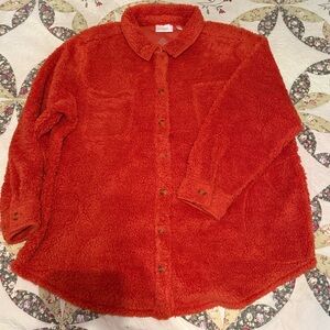 Belle by Kim Gravel Vibrant Orange Fleece Top